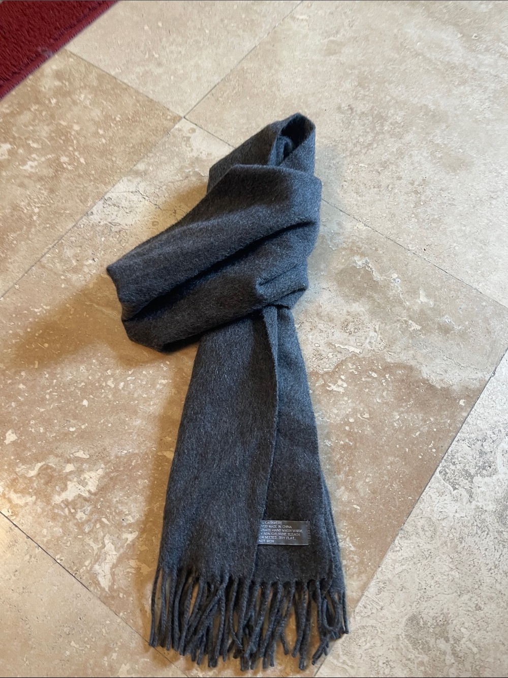 Men's Gray Fringe Scarf - Brand: